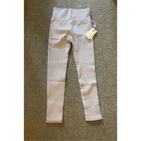 Good American Women's Seamless Ribbed Striped Leggings White Size M / 2/3 - Picture 1 of 5